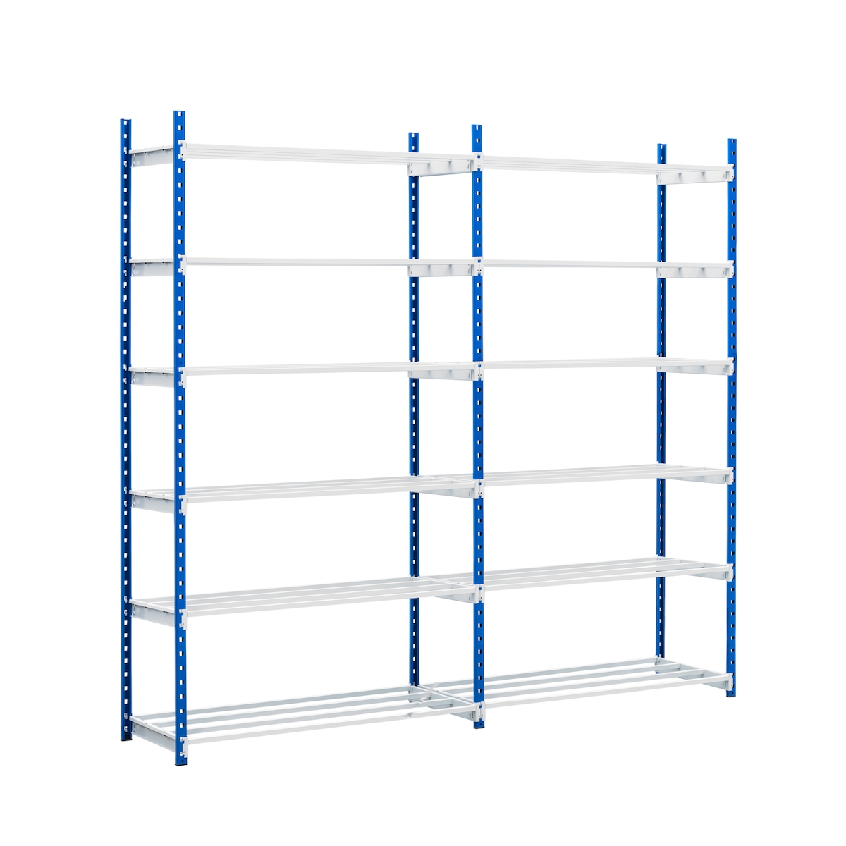 PROREGAL Fachbodenregal MAXIMUS | Grundregal | HxBxT 200x125x34cm | 7 Ebenen | offener Fachboden | Fachlast 114kg | Lichtblau/Lichtgrau Image