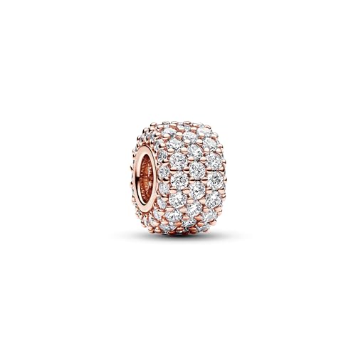 Pandora Moments 14k Rose gold-plated charm with clear cubic zirconia