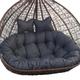 2 Seater Egg Chair Swing Cushion Outdoor, 2 Person Hanging Egg Chair Cushion, Double Hanging Basket Chair Cushion, Hanging Hammock Chair Cushion Replacement (Only Cush(Size:150X110CM,Color:Dark Gray)