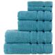 Christy Antalya Large Bath Towels | Set of 6 | 100% Turkish Cotton | 600GSM | Soft Plush Luxury Towel Set | 2 Bath Towels 2 Hand Towels 2 Face Cloths | Quick Dry | Jade Teal