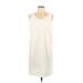 Banana Republic Factory Store Casual Dress - Shift Scoop Neck Sleeveless: White Solid Dresses - New - Women's Size Large