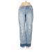 Melrose and Market Jeans - Mid/Reg Rise Straight Leg Trashed: Blue Bottoms - Women's Size 24 - Sandwash