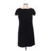 Ann Taylor Casual Dress - Mini Crew Neck Short sleeves: Black Print Dresses - New - Women's Size 10