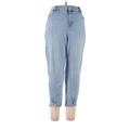 Old Navy Jeans - High Rise Straight Leg Cropped: Blue Bottoms - Women's Size 16 - Light Wash