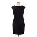 SL Fashions Casual Dress - Sheath Crew Neck Short sleeves: Black Solid Dresses - Women's Size 12