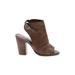 Lucky Brand Heels: Tan Print Shoes - Women's Size 6 - Open Toe