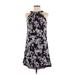 White House Black Market Casual Dress - A-Line Halter Sleeveless: Black Floral Dresses - Women's Size 0