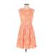 Madewell Casual Dress - Mini Crew Neck Sleeveless: Orange Dresses - Women's Size 0