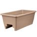 Charlton Home® Castleford Heavy Duty Deck Rail Box Planter w/ Drainage Holes Plastic in Brown | 9.50" H x 24" W x 12" D | Wayfair