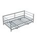 Latitude Run® Twin Steel Daybed w/ Trundle Metal in Gray | 27.8 H x 39 W x 78 D in | Wayfair 7E169C5C463047B7A70F27D0F2397404