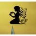Winston Porter Angel Girl Personalized Wall Art Decor, Customized Child Room Decoration, New Baby Gift in Black | 14 H x 13 W x 0.5 D in | Wayfair