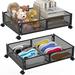 Rebrilliant Under Bed Storage w/ Wheels Under Bed Storage Containers Large Metal Foldable Metal in Black | 6.22 H x 23.6 W x 15.7 D in | Wayfair