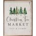 The Holiday Aisle® Christmas Tree Market Cut & Carry Whitewash Wood in Brown/White | 10 H x 8 W x 1.5 D in | Wayfair