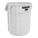 Rubbermaid FG261000WHT 10 gallon Brute Trash Can - Plastic, Round, Food Rated, White