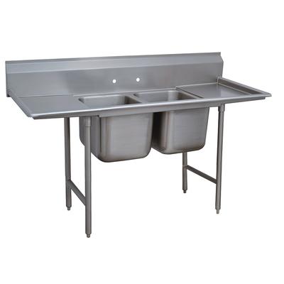 Advance Tabco 9-2-36-18RL 72" 2 Compartment Sink w/ 16"L x 20"W Bowl, 12" Deep, Stainless Steel