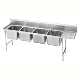Advance Tabco 93-4-72-36R 113" 4 Compartment Sink w/ 16"L x 20"W Bowl, 12" Deep, Stainless Steel