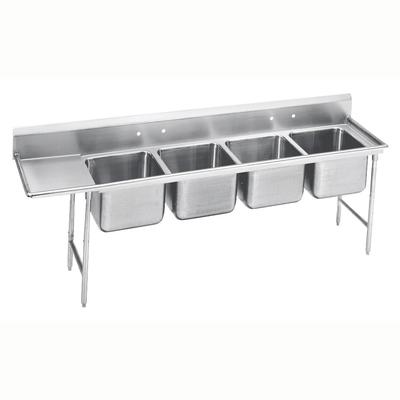 Advance Tabco 94-24-80-18L 111" 4 Compartment Sink w/ 20"L x 20"W Bowl, 14" Deep, Stainless Steel