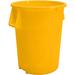 Carlisle 84104404 Bronco 44 gallon Commercial Trash Can - Plastic, Round, Food Rated, Yellow