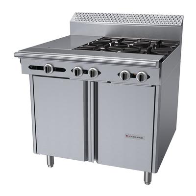 Garland C36-13S Cuisine 36" 4 Burner Commercial Gas Range w/ Hot Top & Storage Base, Natural Gas, Stainless Steel, Gas Type: NG