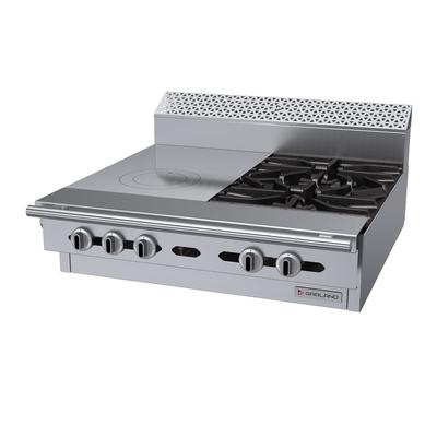 Garland C36-17M Cuisine 36" 2 Burner Commercial Gas Range Top w/ (1) Hot Top - Modular, Natural Gas, Stainless Steel, Gas Type: NG