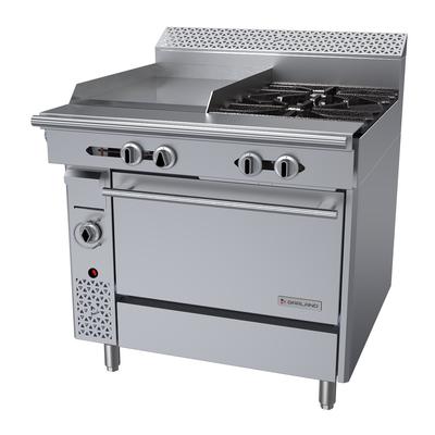 Garland C36-4-1R Cuisine 36" 2 Burner Commercial Gas Range w/ Griddle & Standard Oven, Natural Gas, Stainless Steel, Gas Type: NG