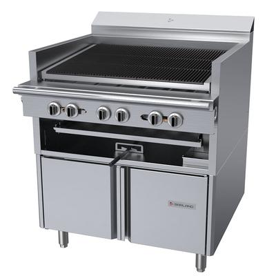 Garland C36-ARS NG 36" Commercial Gas Range w/ Charbroiler & Storage Base, Natural Gas, Stainless Steel, Gas Type: NG