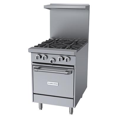 Garland G24-4L LP 24" 4 Burner Commercial Gas Range w/ Space Saver Oven, Liquid Propane, 4 Burners, Stainless Steel, Gas Type: LP