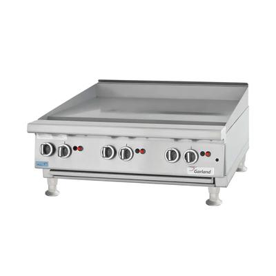 Garland UTGG72-GT72M LP 72" Gas Griddle w/ Thermostatic Controls - 1" Steel Plate, Liquid Propane, Commercial Countertop, 168K BTU - Durable Restaurant Griddle, Stainless Steel, Gas Type: LP