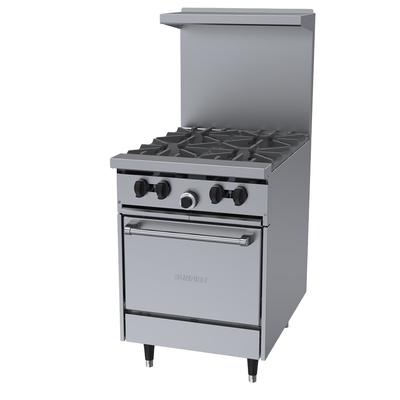 Garland X24-4L LP 24" 4 Burner Commercial Gas Range w/ Space Saver Oven, Liquid Propane, 4 Burners, Stainless Steel, Gas Type: LP