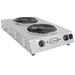 Cadco CDR-2TFB 13 1/2" Electric Hotplate w/ (2) Burners & Infinite Controls, 220v/1ph, Stainless Steel