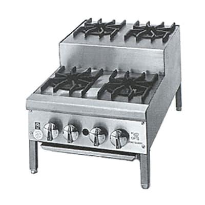 Jade Range JHPE-1-112 12" Gas Hotplate w/ 1 Burners & Manual Controls, Natural Gas, Stainless Steel, Gas Type: NG