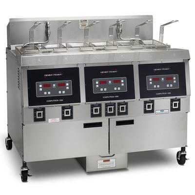 Henny Penny OFG323.07 Commercial Gas Fryer - (3) 65 lb Vats, Floor Model, Natural Gas, Stainless Steel, Gas Type: NG