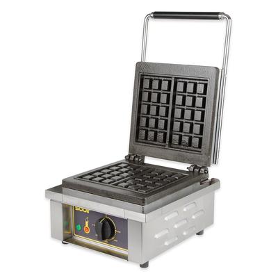 Equipex GES10 Single Brussels Commercial Waffle Maker w/ Drip Tray - Stainless Steel, 220v/1ph, Brussels Pattern, 208-240V