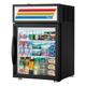 True GDM-05-HC~FGD01 24" Countertop Display Refrigerator w/ Front Access - Swing Door, Black, Right Hinge, 115v, Illuminated Sign Panel