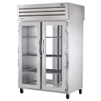 True STA2RPT-2G-2G-HC 52 3/5" 2 Section Pass Thru Refrigerator, 4 Left/Right Hinge Glass Doors, 115v, Stainless Steel | True Refrigeration