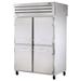 True STG2DT-4HS 53" 2 Section Commercial Combo Refrigerator Freezer - Solid Doors, Top Compressor, 115v, Silver | True Refrigeration