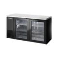 True TBB24-60-2G-Z1-SFT-B-1 60 1/8" Bar Refrigerator - 2 Swinging Glass Doors, Black, 115v | True Refrigeration