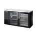 True TBB24-60-2G-Z1-SFT-B-1 60 1/8" Bar Refrigerator - 2 Swinging Glass Doors, Black, 115v | True Refrigeration