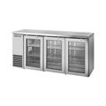 True TBB24-72-3G-Z1-SFT-S-1 72 1/8" Bar Refrigerator - 3 Swinging Glass Doors, Stainless, 115v, Silver | True Refrigeration