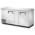 True TBB-3-S-HC 69" Bar Refrigerator - 2 Swinging Solid Doors, Stainless, 115v, Silver | True Refrigeration