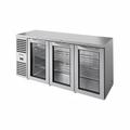 True TBR84-RISZ1-L-S-GGG-1 84" Bar Refrigerator - 3 Swinging Glass Doors, Stainless, 115v, Silver | True Refrigeration