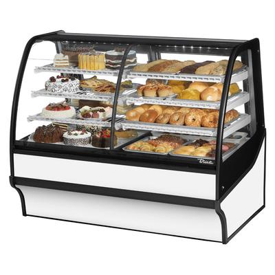 True TDM-DZ-59-GE/GE-W-W 59 1/4" Full Service Dual Zone Bakery Case w/ Curved Glass - 4 Levels, 115v, White | True Refrigeration