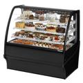 True TDM-R-48-GE/GE-B-W 48 1/4" Full Service Bakery Case w/ Curved Glass - (4) Levels, 115v, Black | True Refrigeration