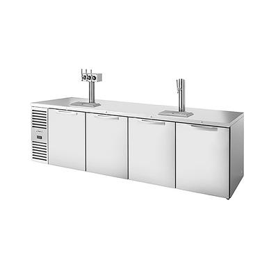 True TDR108-RISZ1-L-S-SSSS-1 108" Kegerator Commercial Beer Dispenser w/ 4 Keg Capacity - 4 Column, Stainless, 115v, 2 Column, Stainless Steel