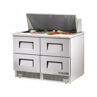 True TFP-48-18M-D-4 48" Sandwich/Salad Prep Table w/ Refrigerated Base, 115v, Stainless Steel | True Refrigeration