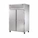 True STG2DT-2S 53" 2 Section Commercial Combo Refrigerator Freezer - Solid Doors, Top Compressor, 115v, Silver | True Refrigeration