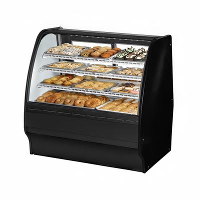 True TGM-DC-48-SC/SC-B-W 48 1/4" Full Service Dry Bakery Case w/ Curved Glass - 4 Levels, 115v, Black | True Refrigeration