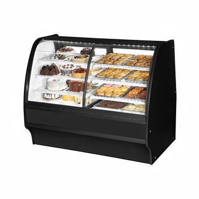 True TGM-DZ-59-SC/SC-B-W 59 1/4" Full Service Dual Zone Bakery Case w/ Curved Glass - (4) Levels, 115v, Black | True Refrigeration