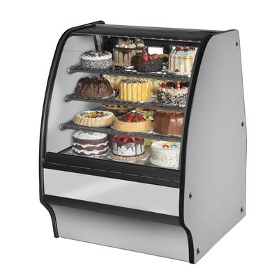 True TGM-R-36-SC/SC-S-S 36 1/4" Full Service Bakery Case w/ Curved Glass - 4 Levels, 115v, Refrigerated, Silver | True Refrigeration