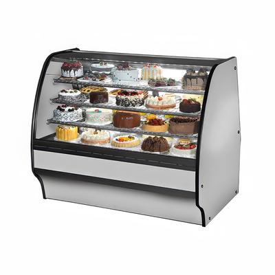 True TGM-R-59-SC/SC-S-S 59 1/4" Full Service Bakery Case w/ Curved Glass - (4) Levels, 115v, Silver | True Refrigeration